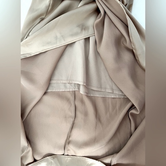 NEW DO+BE One Shoulder Satin Champagne Dress Cocktail Evening Party Night Out XS - Picture 8 of 11